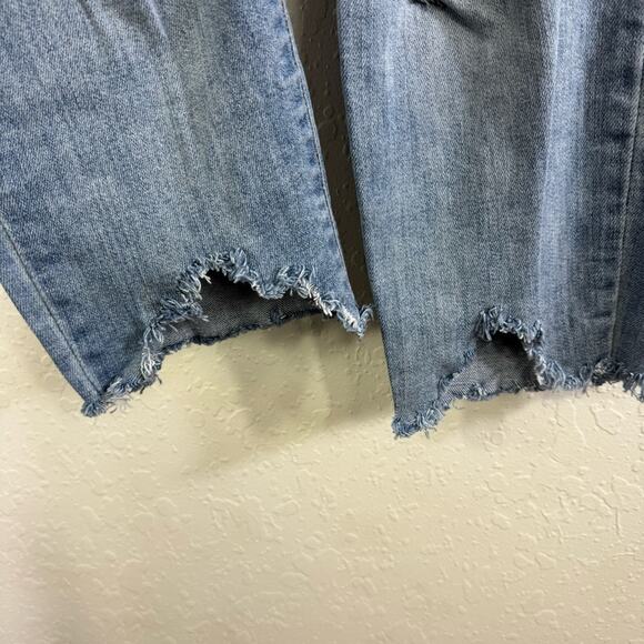 Judy Blue jean bleach splatter ripped raw hem size 1 denim Distressed Blue Jeans - Picture 7 of 12